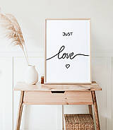 Grafika - Grafika/obraz na stenu text - Just love - 14912762_
