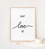 Grafika - Grafika/obraz na stenu text - Just love - 14912763_