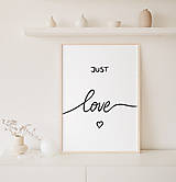 Grafika - Grafika/obraz na stenu text - Just love - 14912764_
