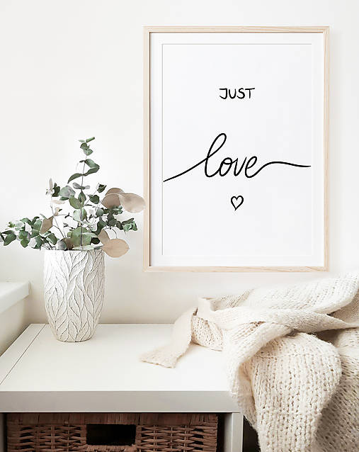 Grafika/obraz na stenu text - Just love