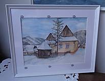 Obrazy - Zima vo Vlkolínci...(akvarel) - 14917559_