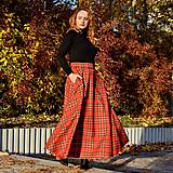 Sukne - ISABEL - maxi škótska károvaná sukňa (s vreckami) - 14916127_