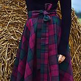 Sukne - KYLIE - škótska asymetrická zavinovacia sukňa (G2 - béžové káro) - 14916561_