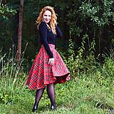 Sukne - KYLIE - škótska asymetrická zavinovacia sukňa (G2 - béžové káro) - 14916565_