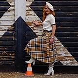 Sukne - RUBY - škótska midi zavinovacia sukňa - 14916721_