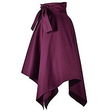 Sukne - CILA - sukňa asymetrická s výraznou viazačkou POSLEDNÉ KUSY! (Vínovofialová) - 14916176_