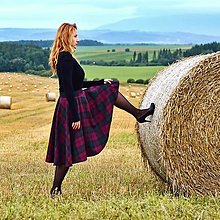 Sukne - KYLIE - škótska asymetrická zavinovacia sukňa - 14916563_