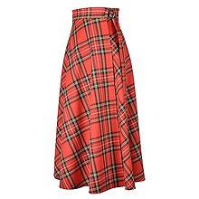 Sukne - RUBY - škótska midi zavinovacia sukňa (A1 - červené káro - Stewart Royal) - 14916604_
