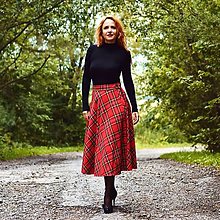 Sukne - RUBY - škótska midi zavinovacia sukňa (INÁ - podľa vzorkovníka) - 14916608_