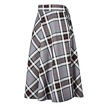 Sukne - RUBY - škótska midi zavinovacia sukňa (A4 - sivé káro - Thompson Grey) - 14916623_