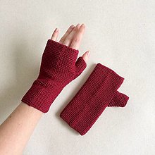 Rukavice - Bezprstové rukavice so vzorom / viac farieb (Bordová) - 14916399_