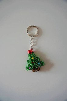 Kľúčenky - Korálkový vianočný stromček - 14916497_