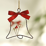 Dekorácie - vianočné ozdôbky medeno-červené (zvonček) - 14918585_