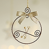 Dekorácie - vianočné ozdôbky medeno-zlaté (kruh) - 14920557_