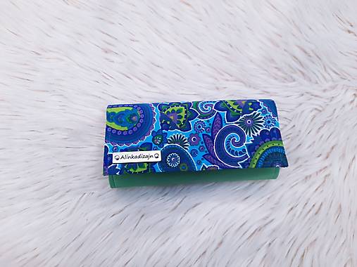 Peňaženka ekokoža + tyrkysová paisley