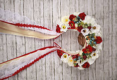 Ozdoby do vlasov - Folklórna svadobná kvetinová parta - 14918433_