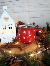 Svietidlá a sviečky - Vianočné sójové sviečky v hrnčeku červeno-biela vône v popise 230ml (180g vosku) - 14920189_