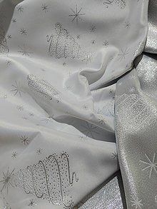 Úžitkový textil - Vianočný obrus s teflónovou úpravou (biela so striebornou) - 14921163_