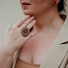 Prstene - #FLOWERPOWER No.12- červený prsteň - 14919946_