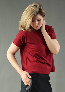 Topy, tričká, tielka - Triko tmavě červené vel. S, M i na míru - 14918865_