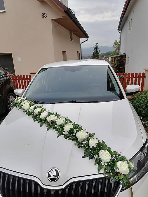 Kvetinová šerpa na svadobné auto 160 cm
