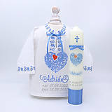 Detské oblečenie - Košieľka na krst v ľudovom štýle svetlomodrá - 14924054_