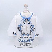 Detské oblečenie - Folklórna košieľka na krst modrá (košieľka + SBD) - 14924030_