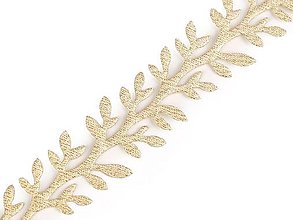 Galantéria - Saténový vianočný prámik šírka 24 mm (1m) - zlatá - 14922768_