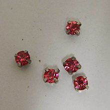 Iný materiál - 4mm Štrasové kamienky kruhové sklenené (ružové) - 14924227_