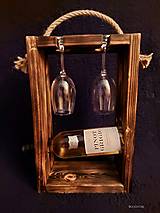 Dekorácie - Prepravka na víno a poháre-originálny darček - 14923867_