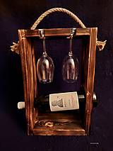 Dekorácie - Prepravka na víno a poháre-originálny darček - 14923869_
