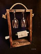 Dekorácie - Prepravka na víno a poháre-originálny darček - 14923870_