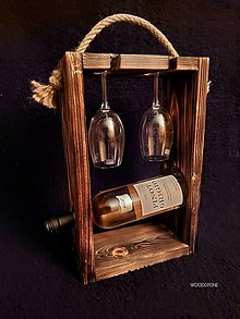 Dekorácie - Prepravka na víno a poháre-originálny darček - 14923868_