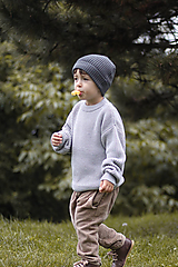 Detské oblečenie - Detský merino sveter Pierko - svetlosivý - 14923547_