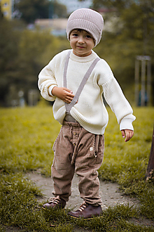 Detské oblečenie - Detský merino sveter Pierko - smotanový - 14923386_
