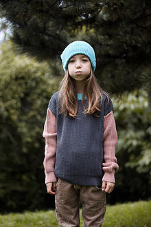 Detské oblečenie - Detský merino sveter Pierko - colorblock pestrý - 14923447_