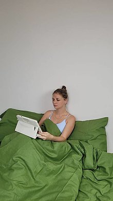 Úžitkový textil - Ľanová posteľná bielizeň SADA pre dvoch Lemongras - 14924125_