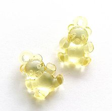Korálky - Plastový prívesok medvedík  (žltá) - 14926213_
