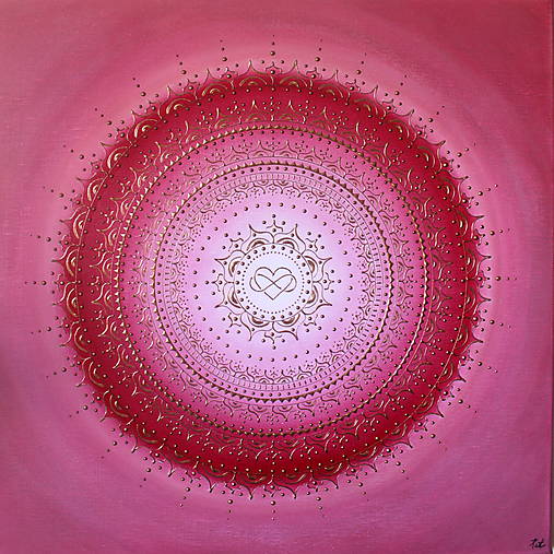 Obrazy - Mandala LÁSKA A ROMANTIKA ❤️ 60 x 60 - 14926938_