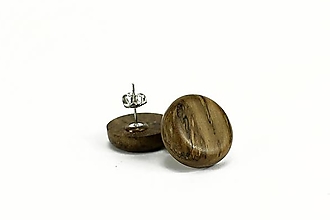 Náušnice - Náušnice drevené napichavačky - orech, nerez - 14927097_