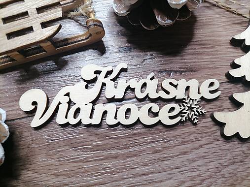 Dekorácie - Vianočný nápis krásne vianoce - 14927551_