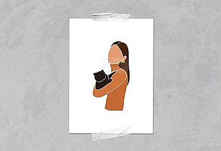 Grafika - Plagát| Dievča s mačkou| 05 - 14925006_