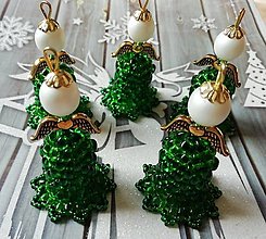 Sady šperkov - Anjelíci v zelenej farbe - pre šťastie aj ako vianočná dekorácia - 14927312_
