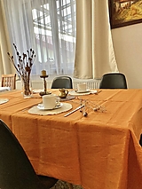 Úžitkový textil - Ľanový Obrus na stôl / ORANGE/ - 14925192_
