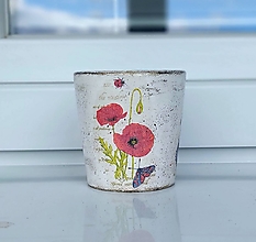 Nádoby - keramický kvetináč vlčie maky - 14924936_