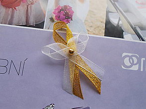 Svadobné pierka - svadobné pierka v zlatom - 14929455_