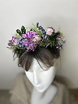 Ozdoby do vlasov - Kvetinový boho polvenček "tance lúčnych víl" - 14931175_