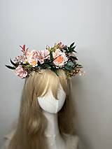Ozdoby do vlasov - Kvetinový boho polvenček "spomienky z marhuľového sadu" - 14931242_