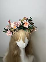 Ozdoby do vlasov - Kvetinový boho polvenček "spomienky z marhuľového sadu" - 14931244_