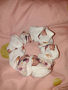 Ozdoby do vlasov - Set jesenných scrunchie gumičiek 4ks (Čerešňový kvet) - 14931394_
